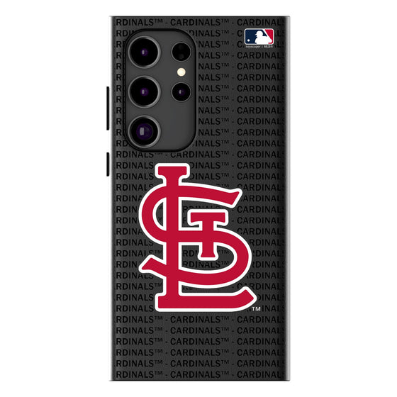 St Louis Cardinals Text Backdrop MagSafe Compatible Phone Case-0