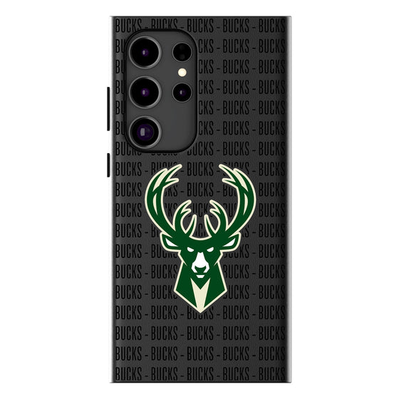 Milwaukee Bucks Text Backdrop MagSafe Compatible Phone Case-0