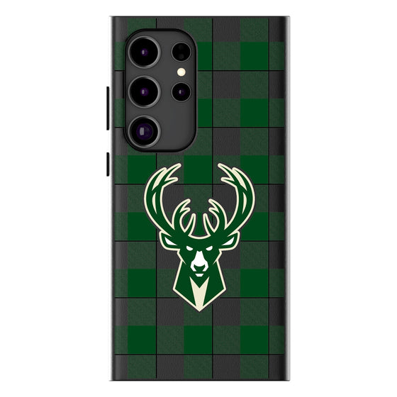 Milwaukee Bucks Plaid MagSafe Compatible Phone Case-0