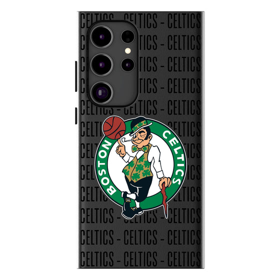 Boston Celtics Text Backdrop MagSafe Compatible Phone Case-0