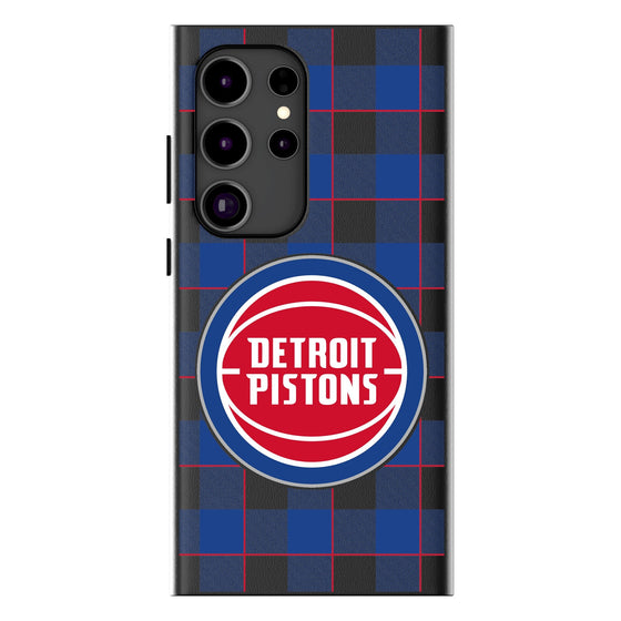 Detroit Pistons Plaid Magnetic Phone Case-1