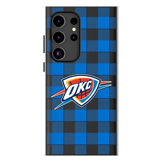 Oklahoma City Thunder Plaid Magnetic Phone Case-1