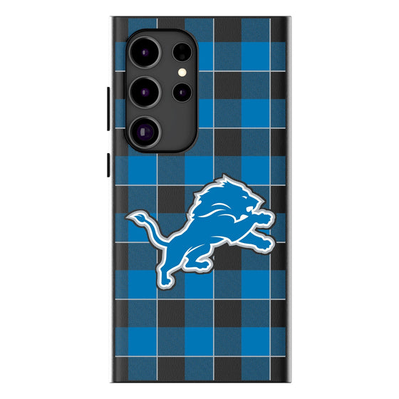 Detroit Lions Plaid MagSafe Compatible Phone Case-0