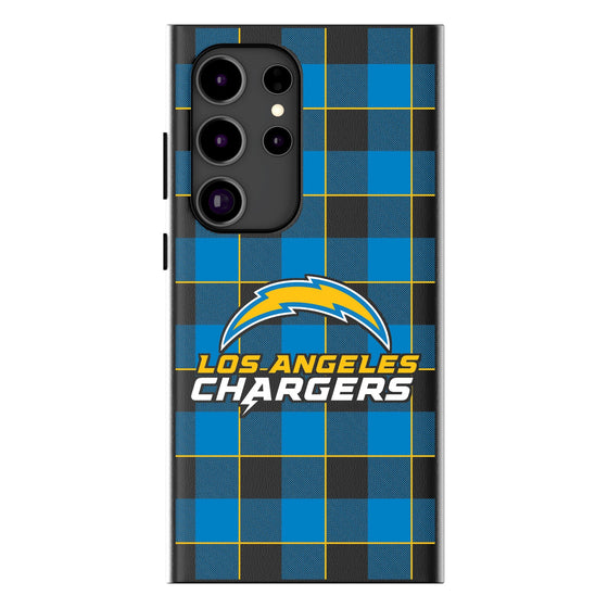 Los Angeles Chargers Plaid Magnetic Phone Case-1