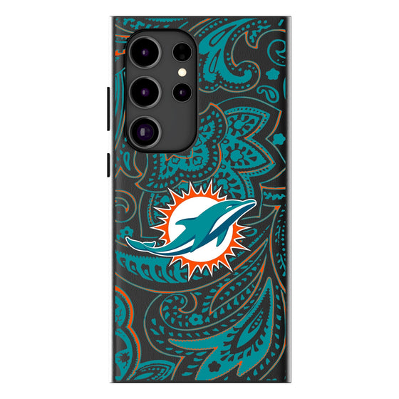 Miami Dolphins Paisley MagSafe Compatible Phone Case-0