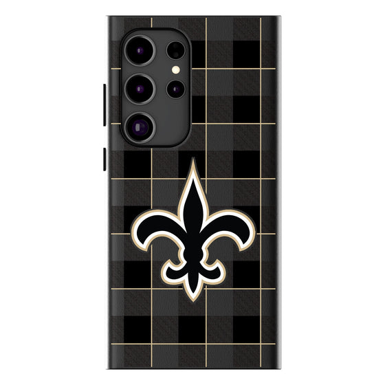 New Orleans Saints Plaid Magnetic Phone Case-1