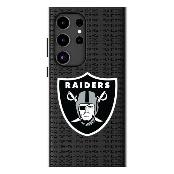 Las Vegas Raiders Text Backdrop MagSafe Compatible Phone Case-0