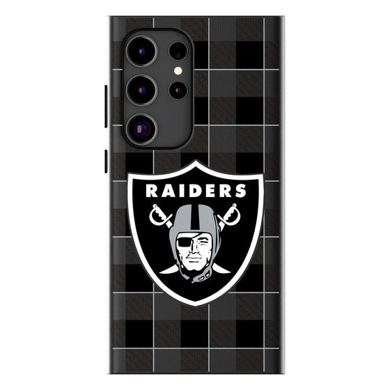 Las Vegas Raiders Plaid MagSafe Compatible Phone Case-0