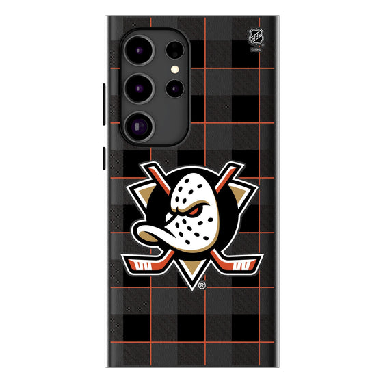 Anaheim Ducks Plaid MagSafe Compatible Phone Case-0