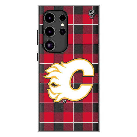 Calgary Flames Plaid MagSafe Compatible Phone Case-1