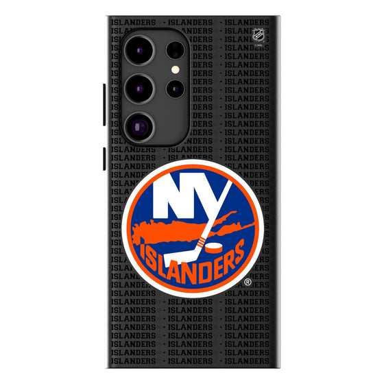 New York Islanders Text Backdrop MagSafe Compatible Phone Case-0