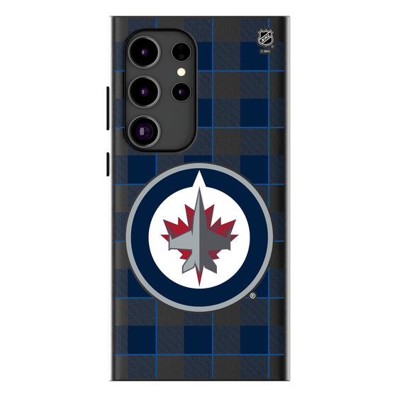 Winnipeg Jets Plaid MagSafe Compatible Phone Case-0