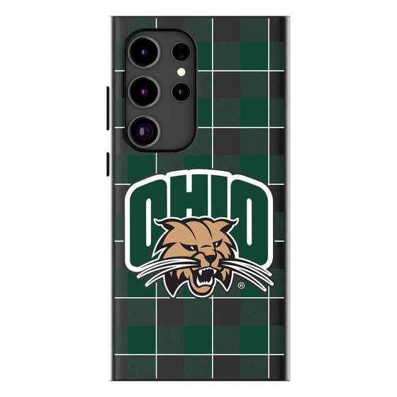 Ohio University Bobcats Plaid MagSafe Compatible Phone Case-0