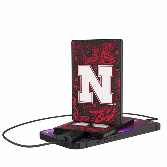 University of Nebraska Huskers Block N Paisley 2500mAh Credit Card Powerbank-0