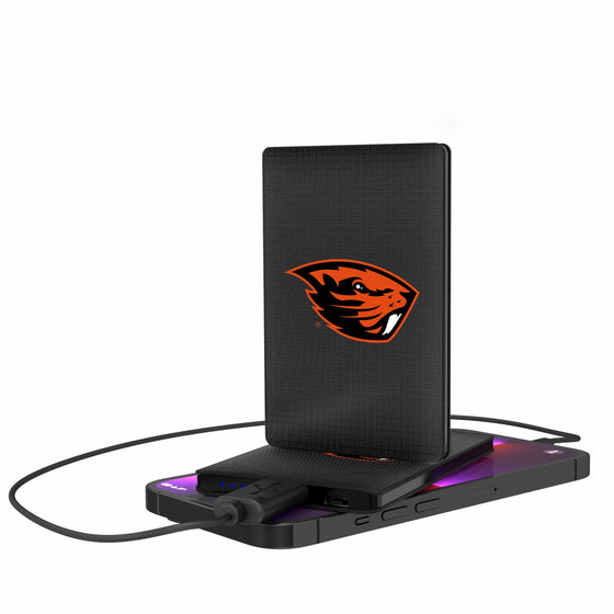 Oregon State Beavers Linen 2500mAh Credit Card Powerbank-0