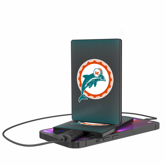 Miami Dolphins 1966-1973 Historic Collection Linen 2500mAh Credit Card Powerbank-0