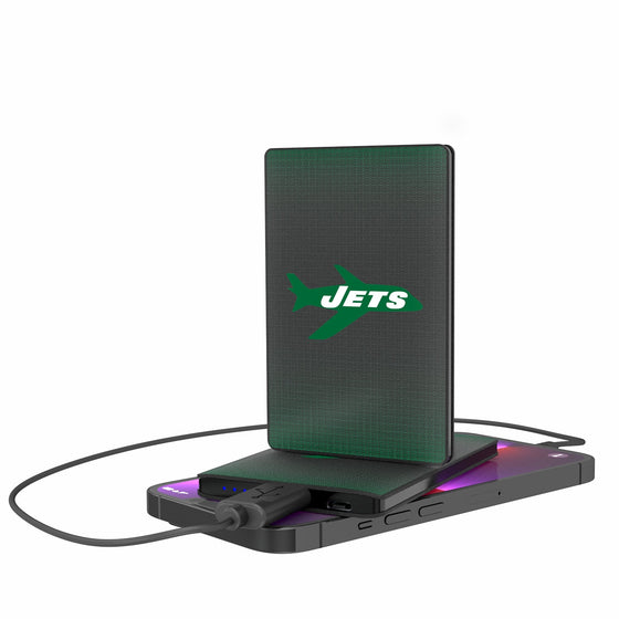 New York Jets 1963 Historic Collection Linen 2500mAh Credit Card Powerbank-0