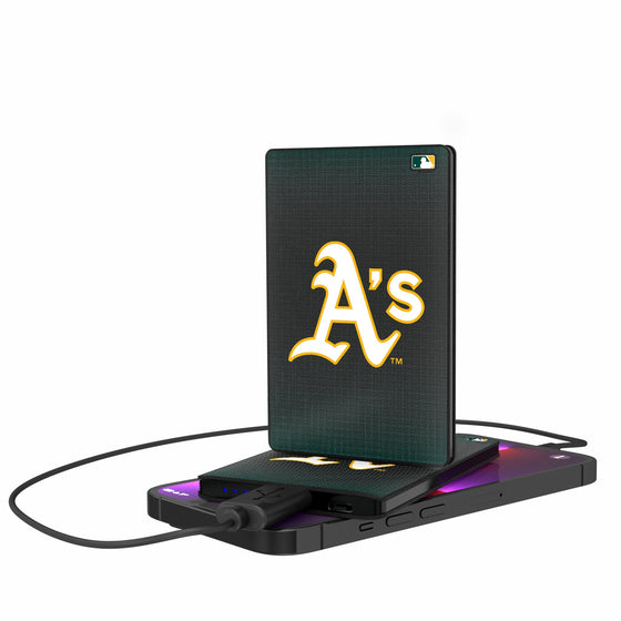 Oakland Athletics Linen 2500mAh Credit Card Powerbank-0