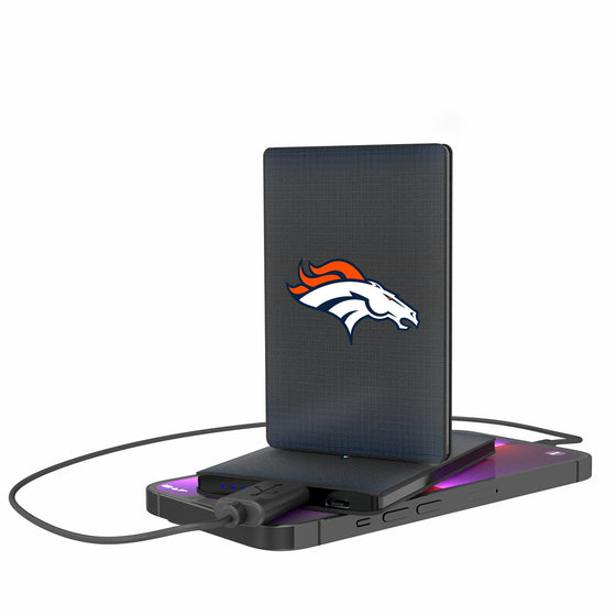 Denver Broncos Linen 2500mAh Credit Card Powerbank-0