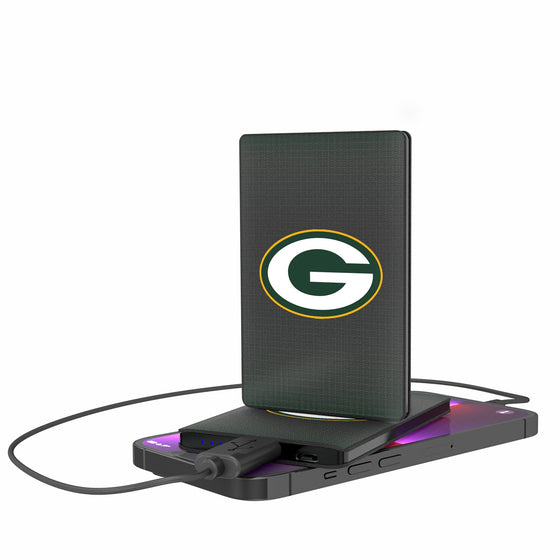 Green Bay Packers Linen 2500mAh Credit Card Powerbank-0