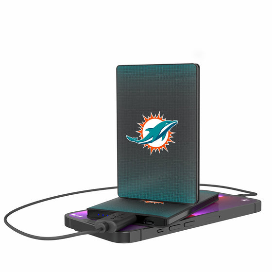 Miami Dolphins Linen 2500mAh Credit Card Powerbank-0