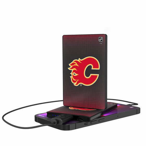 Calgary Flames Linen 2500mAh Credit Card Powerbank-0