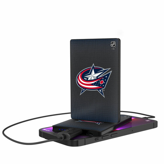 Columbus Blue Jackets Linen 2500mAh Credit Card Powerbank-0