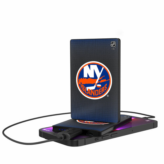 New York Islanders Linen 2500mAh Credit Card Powerbank-0