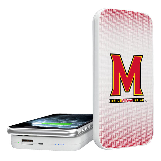 Maryland Terrapins Linen 5000mAh Portable Wireless Charger-0