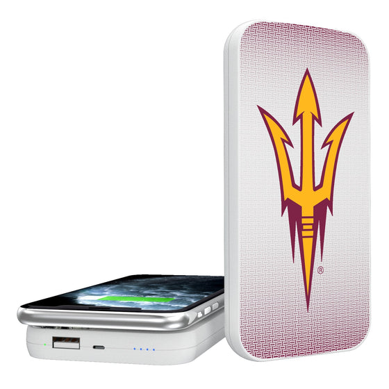 Arizona State Sun Devils Linen 5000mAh Portable Wireless Charger-0