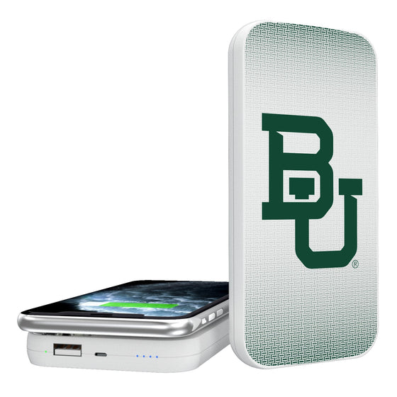 Baylor Bears Linen 5000mAh Portable Wireless Charger-0