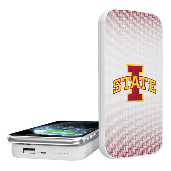 Iowa State Cyclones Linen 5000mAh Portable Wireless Charger-0