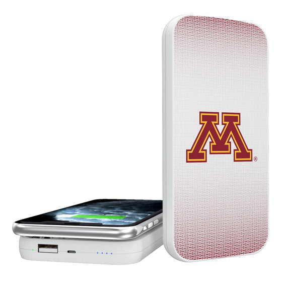 Minnesota Golden Gophers Linen 5000mAh Portable Wireless Charger-0