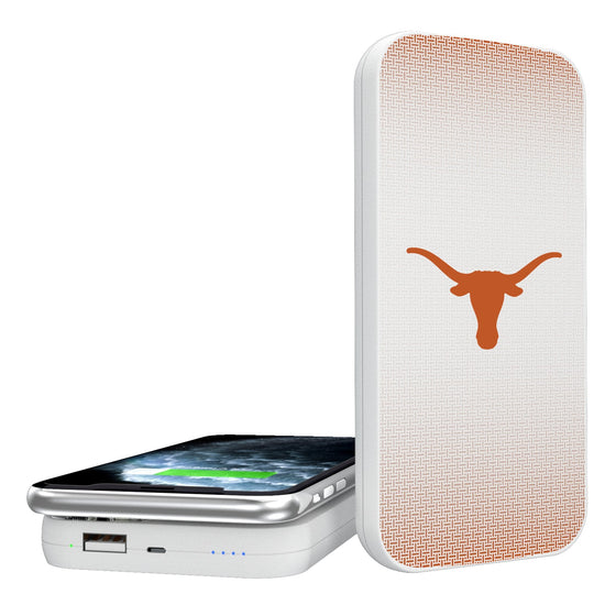 Texas Longhorns Linen 5000mAh Portable Wireless Charger-0