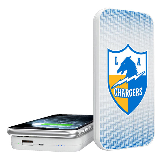 Los Angeles Chargers Historic Collection Linen 5000mAh Portable Wireless Charger-0