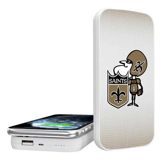 New Orleans Saints Historic Collection Linen 5000mAh Portable Wireless Charger-0