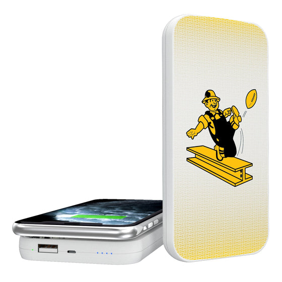 Pittsburgh Steelers 1961 Historic Collection Linen 5000mAh Portable Wireless Charger-0