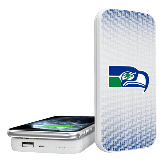 Seattle Seahawks Historic Collection Linen 5000mAh Portable Wireless Charger-0