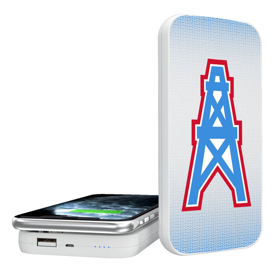 Houston Oilers Historic Collection Linen 5000mAh Portable Wireless Charger-0