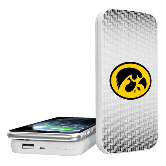 Iowa Hawkeyes Linen 5000mAh Portable Wireless Charger-0