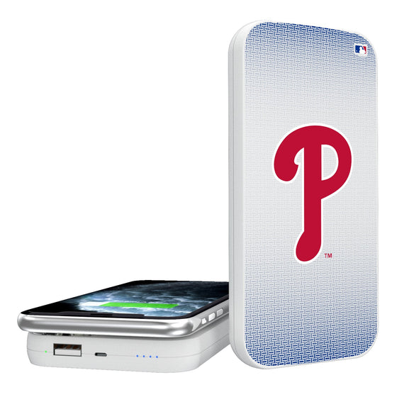 Philadelphia Phillies Linen 5000mAh Portable Wireless Charger-0