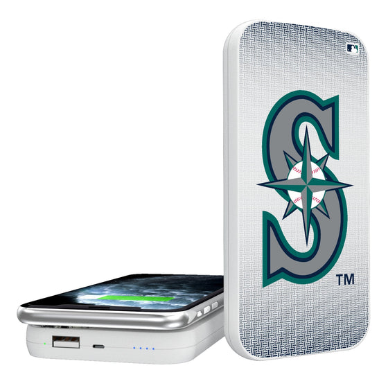 Seattle Mariners Linen 5000mAh Portable Wireless Charger-0