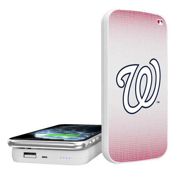 Washington Nationals Linen 5000mAh Portable Wireless Charger-0