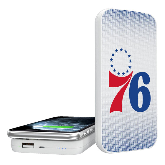 Philadelphia 76ers Linen 5000mAh Portable Wireless Charger-0