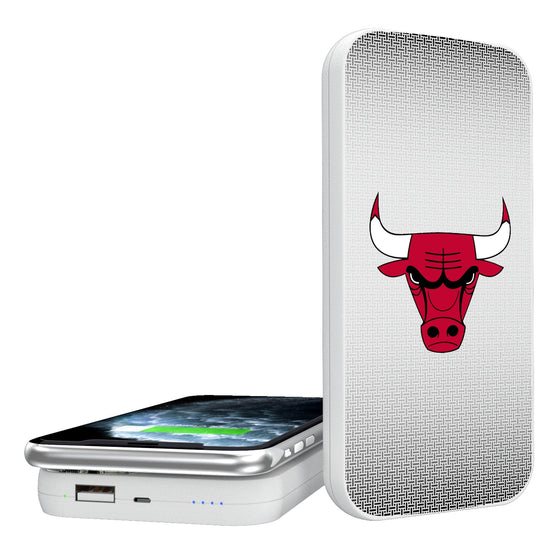 Chicago Bulls Linen 5000mAh Portable Wireless Charger-0