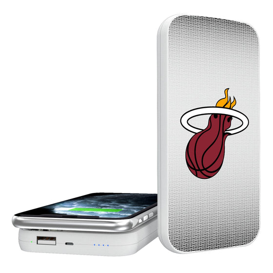 Miami Heat Linen 5000mAh Portable Wireless Charger-0