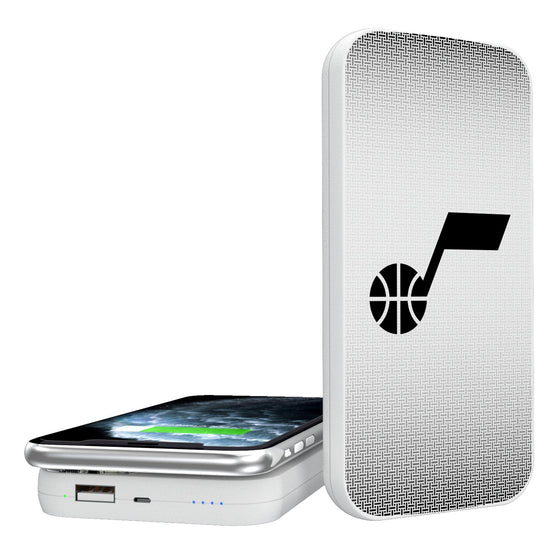 Utah Jazz Linen 5000mAh Portable Wireless Charger-0