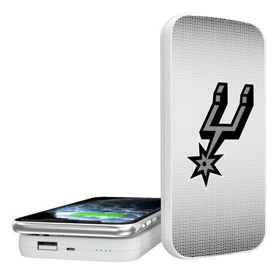 San Antonio Spurs Linen 5000mAh Portable Wireless Charger-0