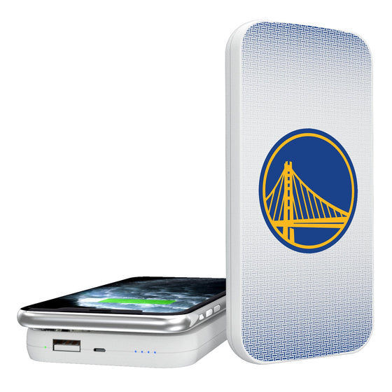 Golden State Warriors Linen 5000mAh Portable Wireless Charger-0