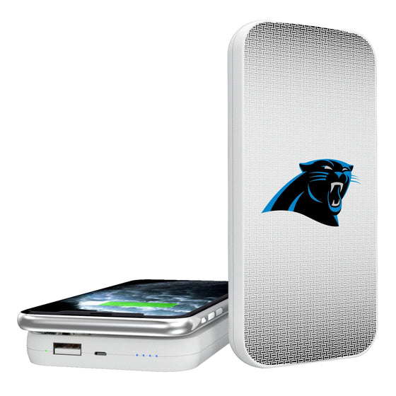 Carolina Panthers Linen 5000mAh Portable Wireless Charger-0